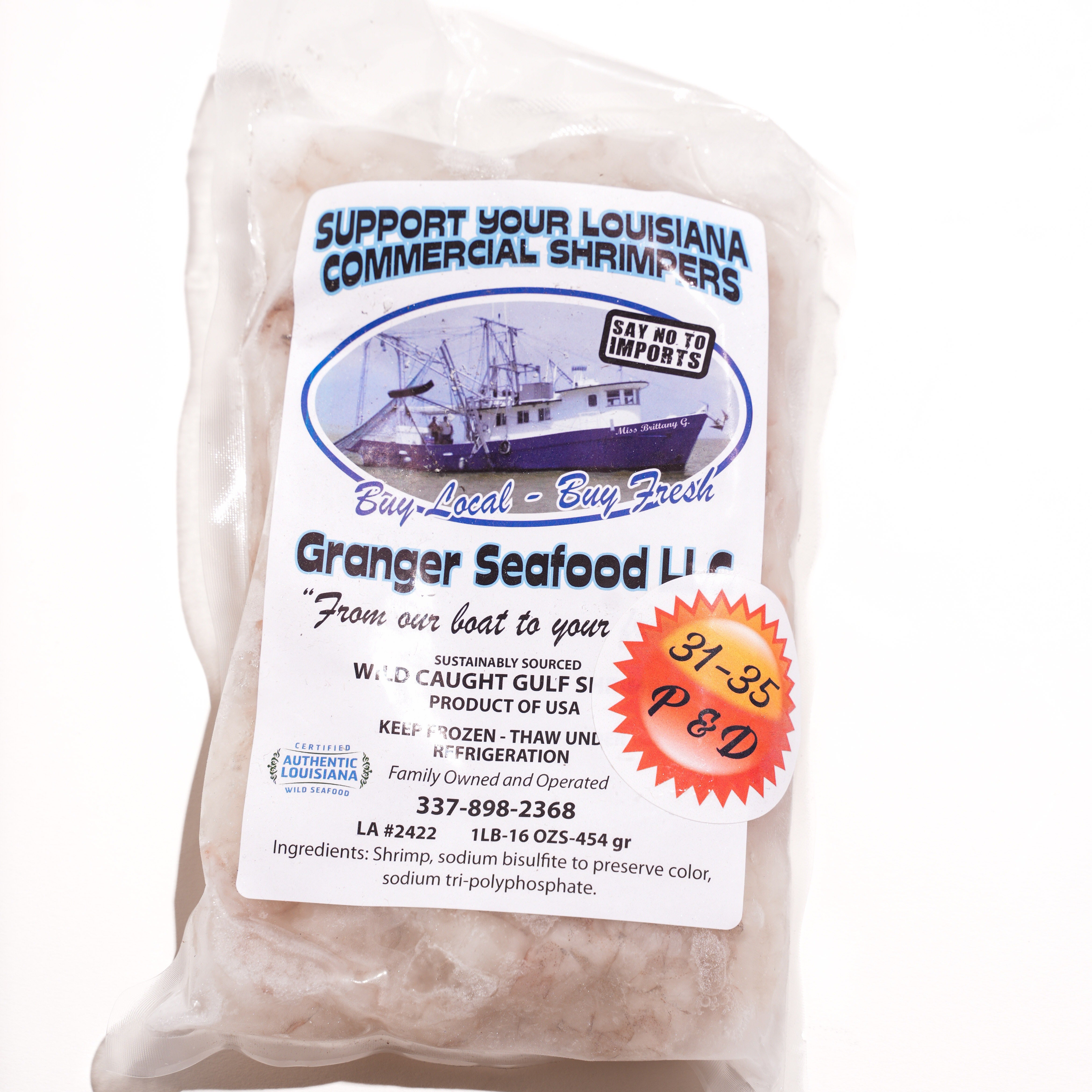 Louisiana Gulf Shrimp (1# vac sealed packages)