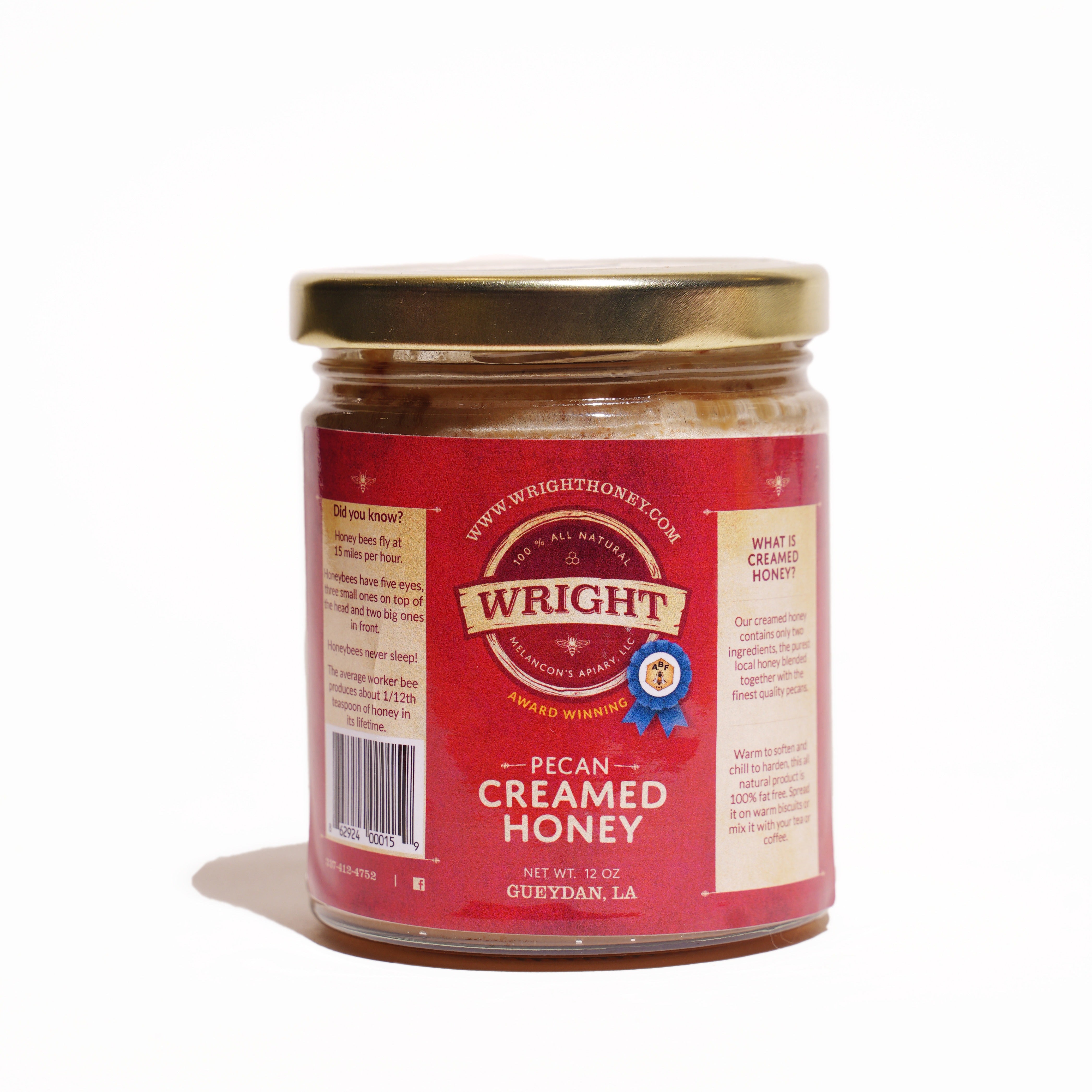 Wright Pecan Creamed Honey (12 oz)